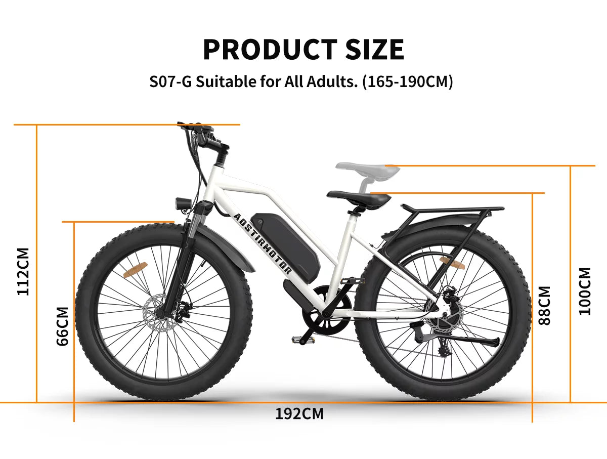 750W Electric Bike Fat Tire 48V 13AH Removable Lithium Battery White P6291
