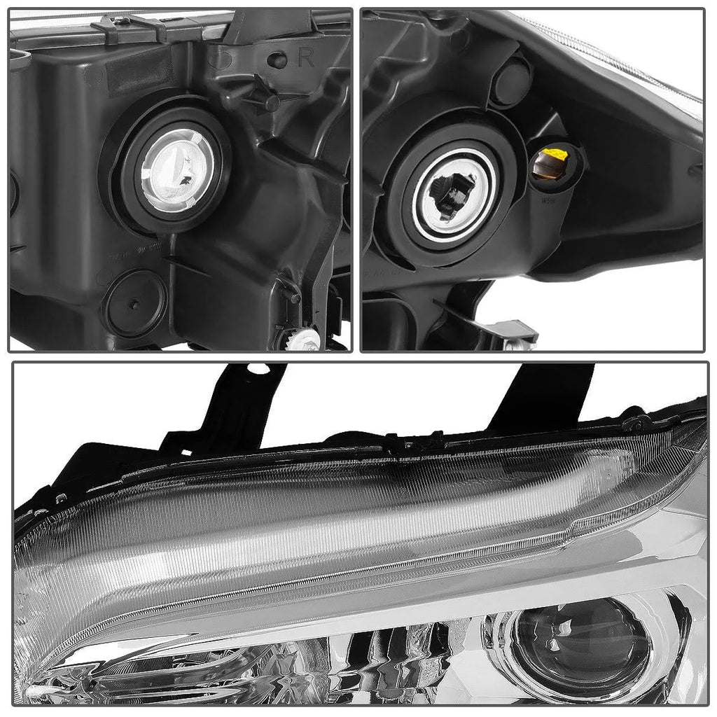 Chrome Housing Amber Projector Headlight Set B5374
