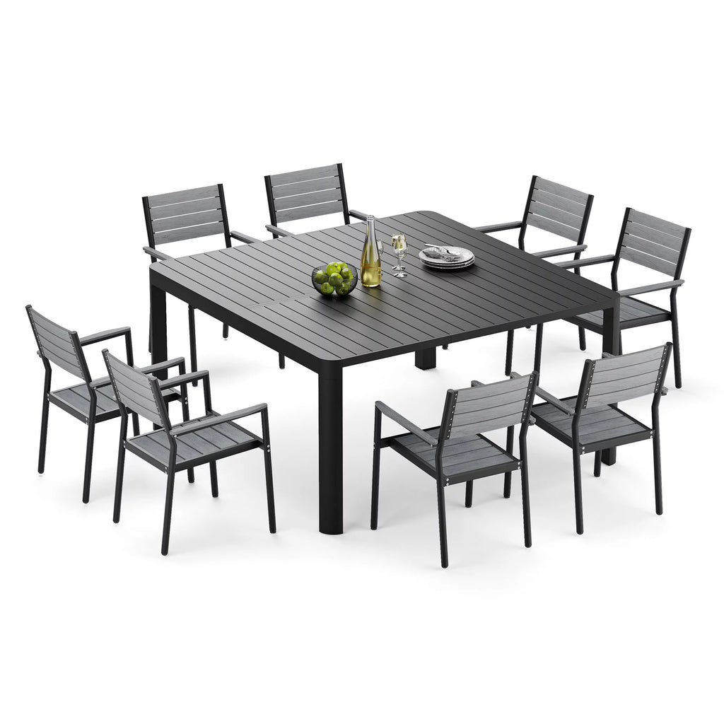 9 Pcs Aluminum Patio Dining Set F1132
