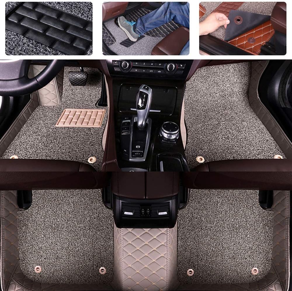Double Layer Pu Leather & PVC Non-Slip Car Floor Mats F67587