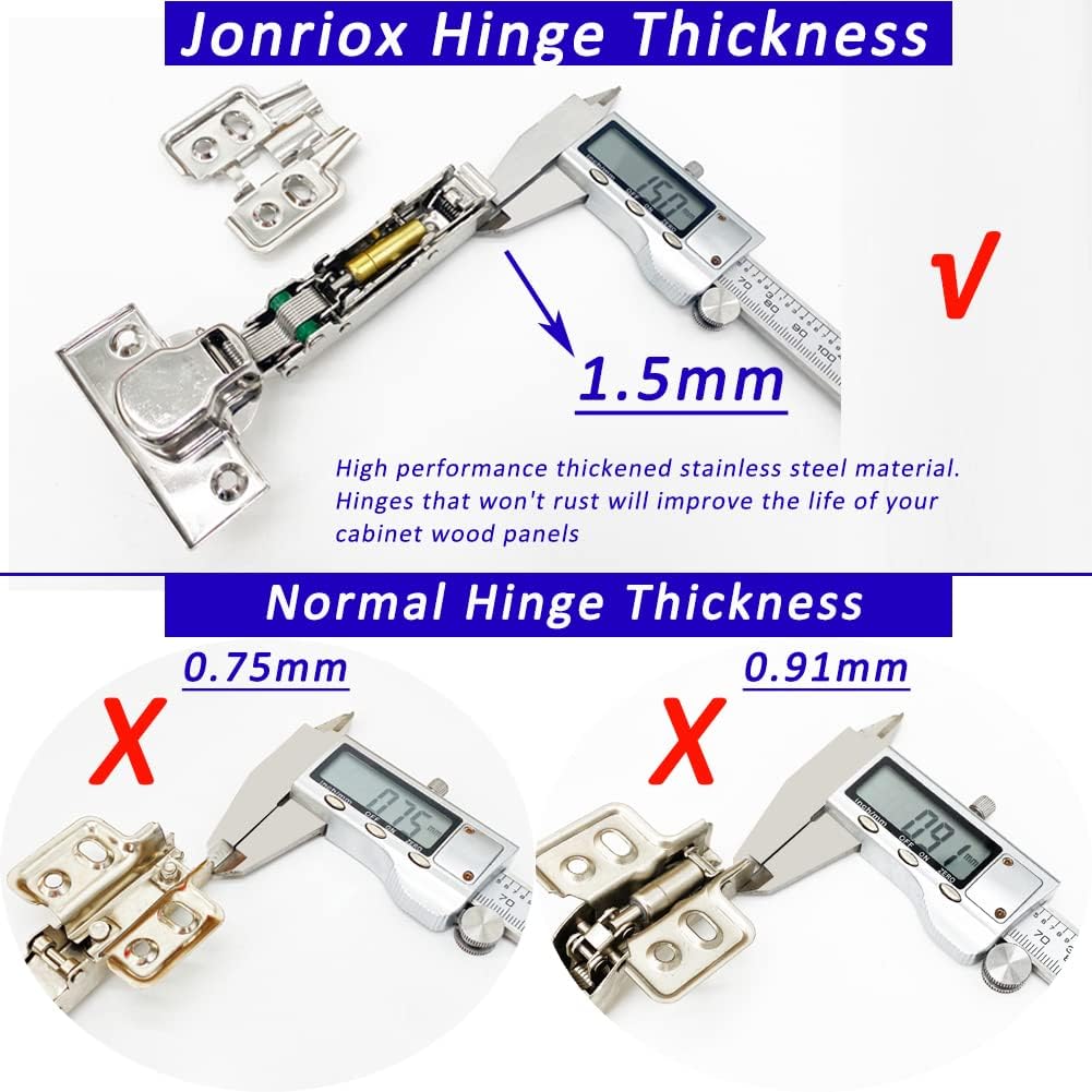 10 Pack Stainless Steel Soft Close Cabinet Hinges Q974