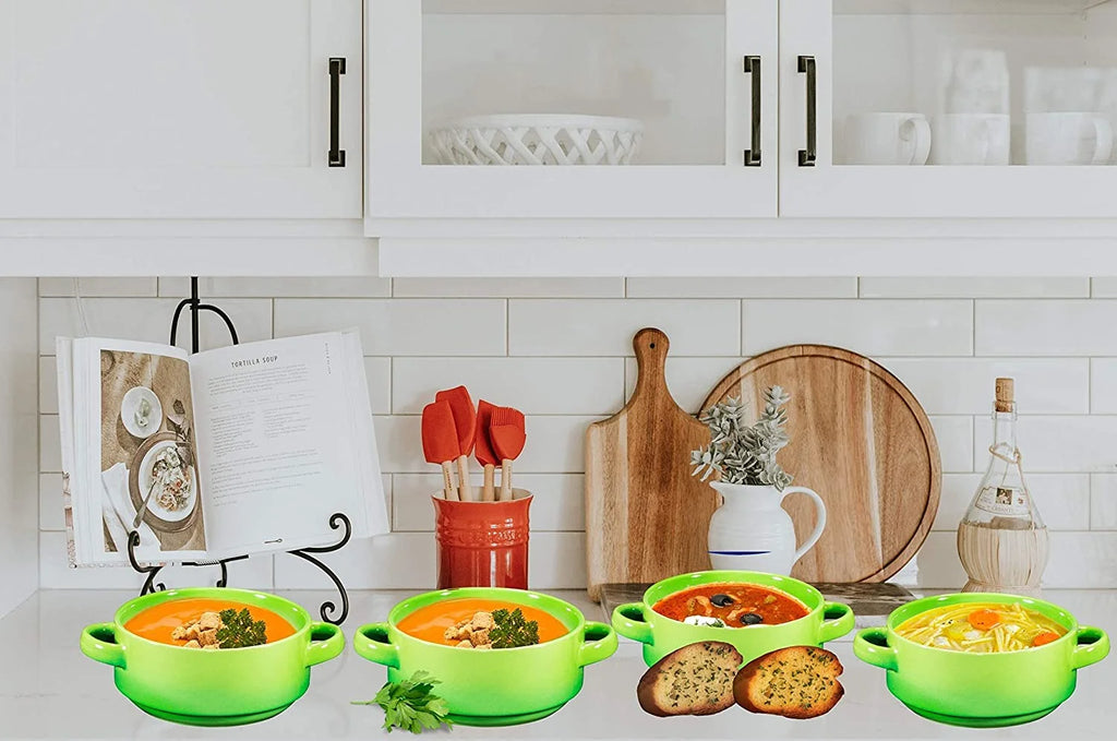 19 Oz Ceramic Soup Bowls with Handles Oven Safe M6671