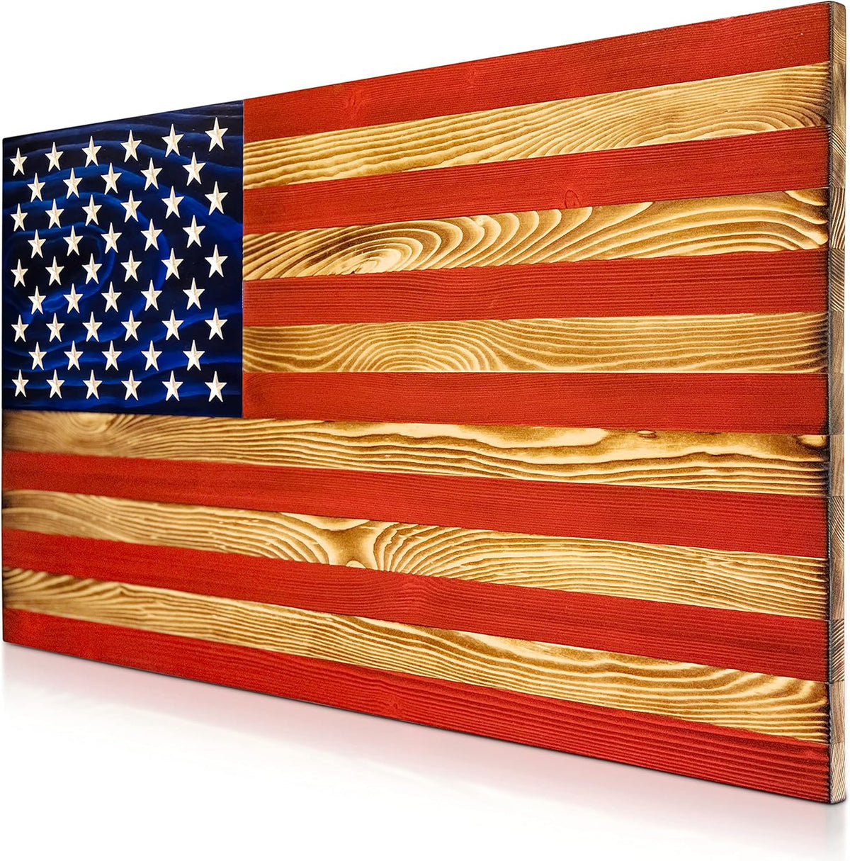Solid Wood Wall Art with Engraved Stars I878504