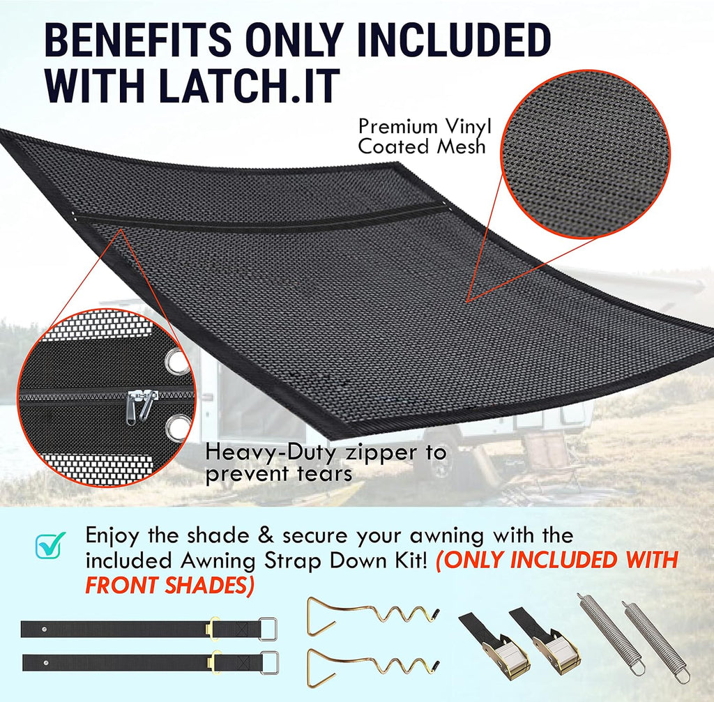RV Awning Shade Screen 7x9’ Mesh Pack of 2 B10340