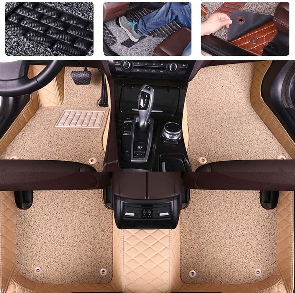 Double Layer Pu Leather & PVC Non-Slip Car Floor Mats F67587