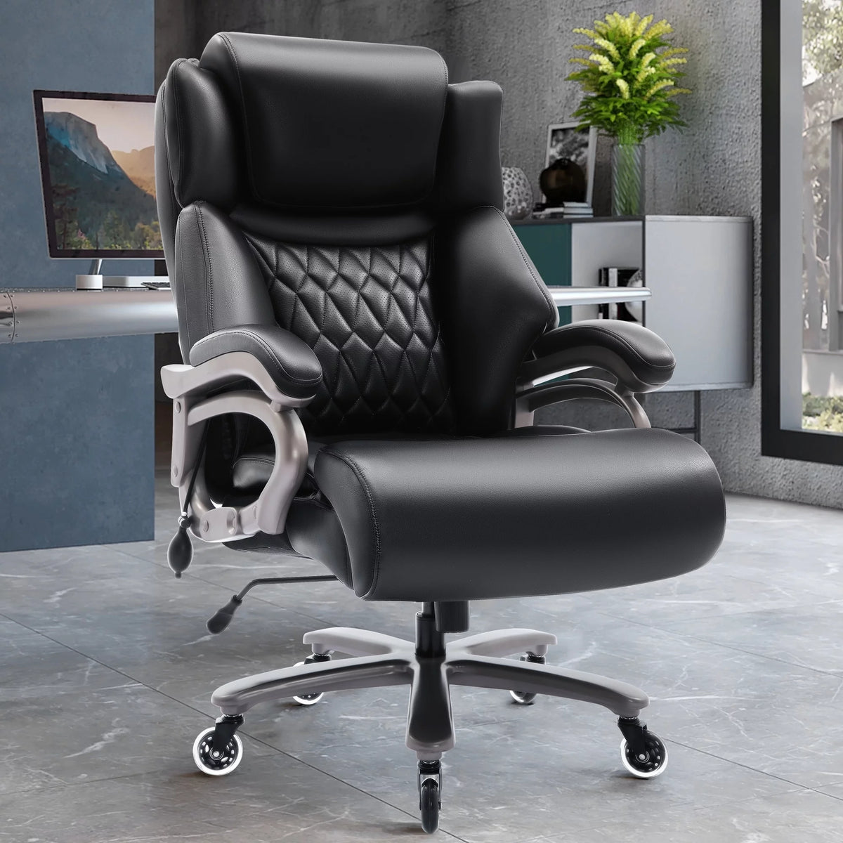 Big and Tall Ergonomic High Back Leather Office Chair 400lbs F6935