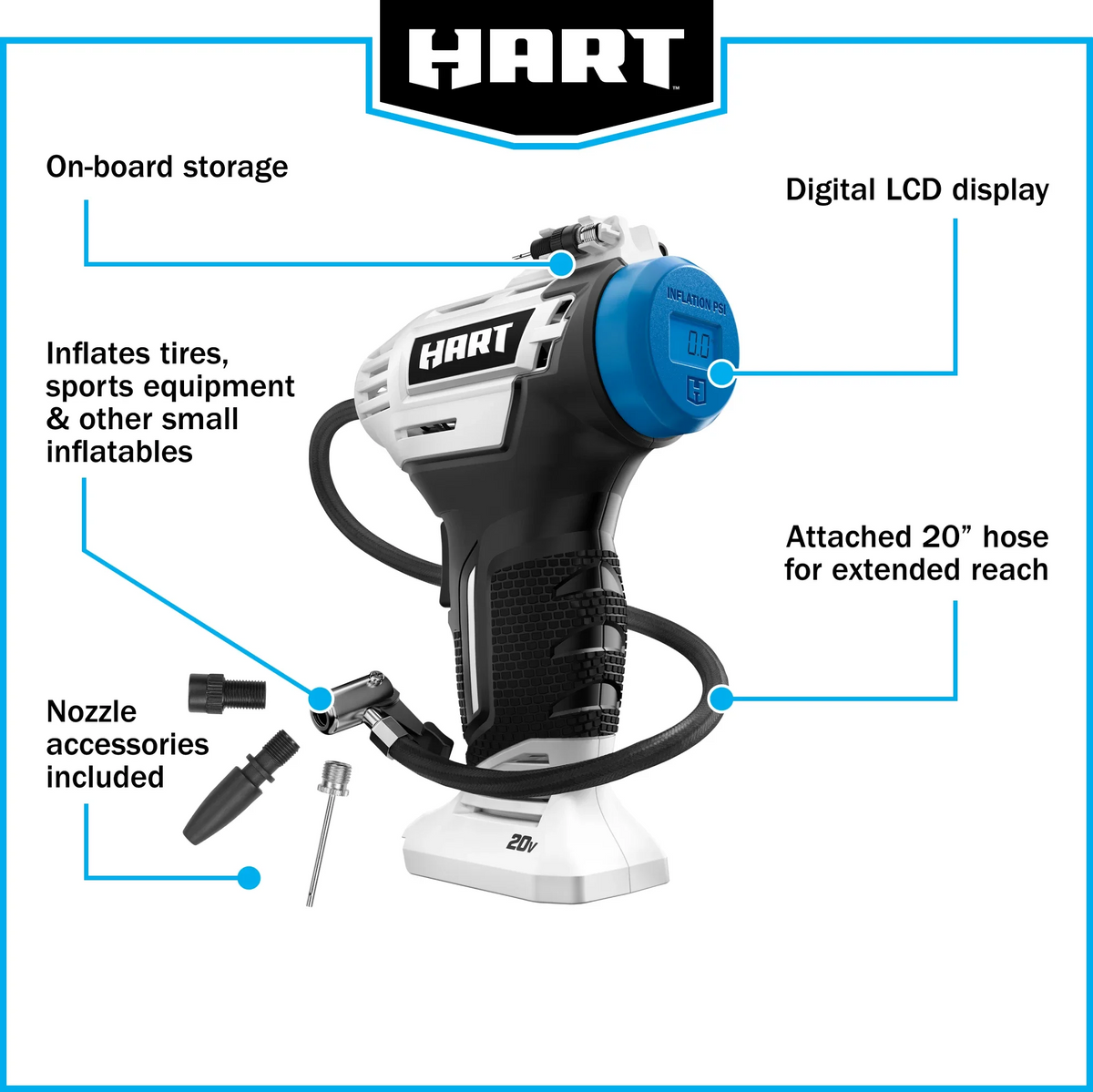 Cordless Inflator with 20-inch Hose F113879