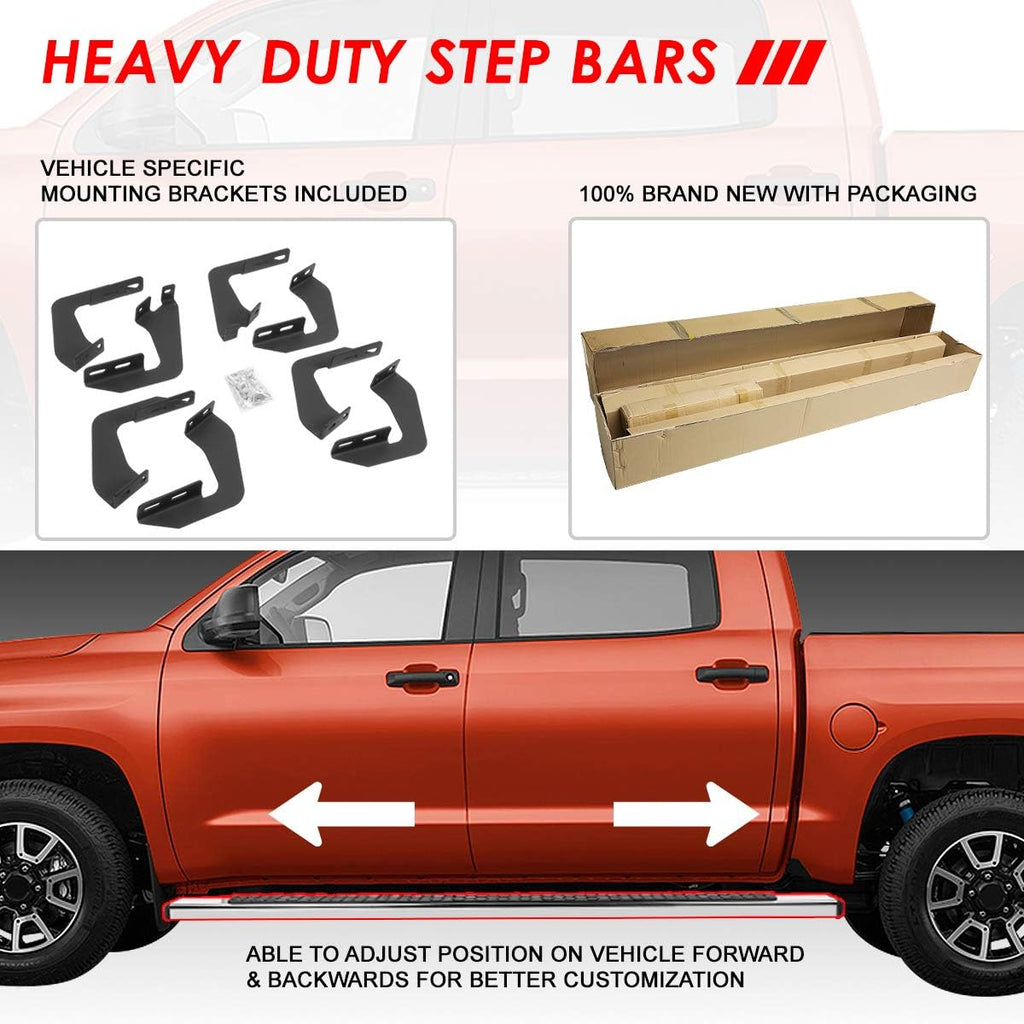 Polished Chrome Stainless Steel Nerf Bar Running Boards H817