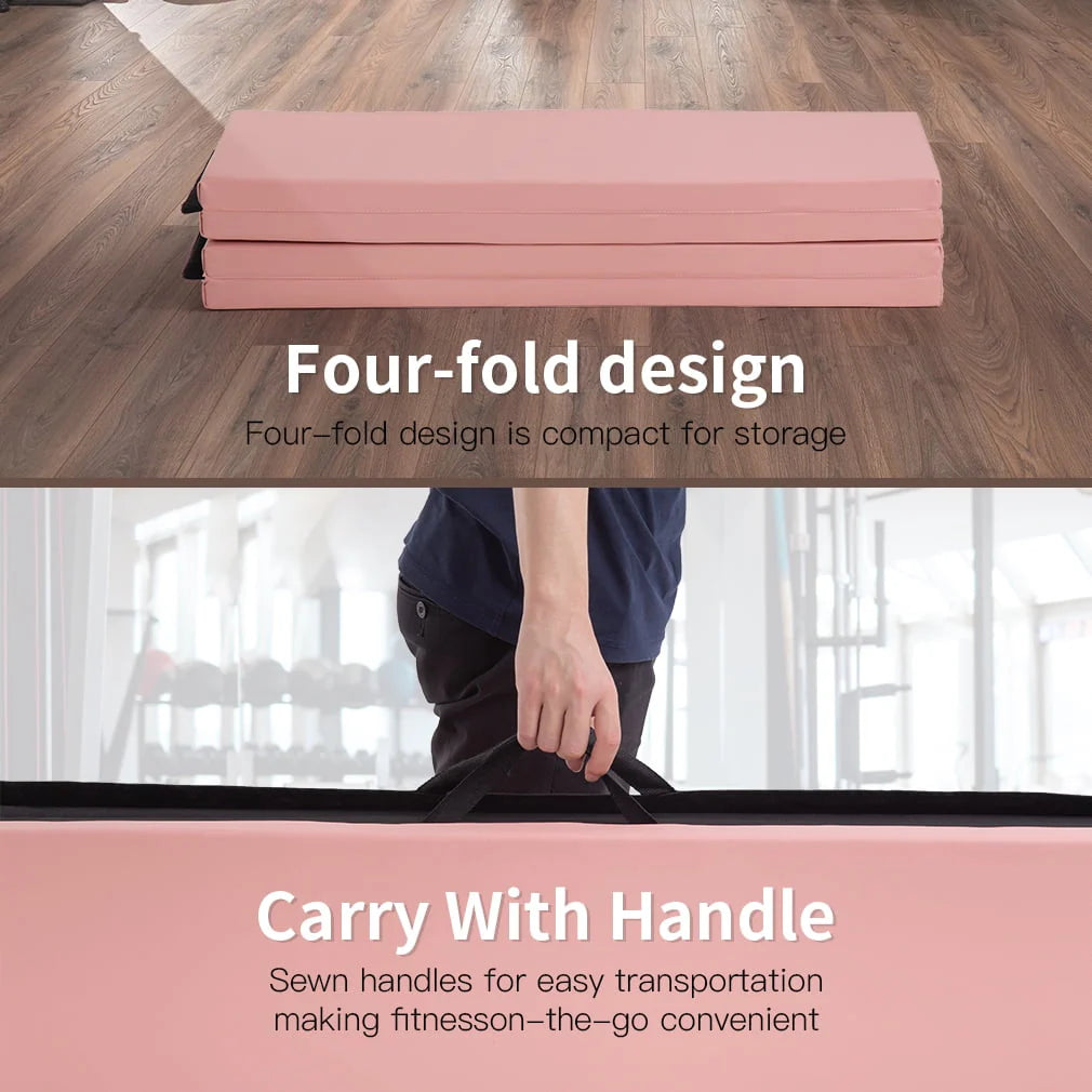 6'x4'x2" Thick 4 Folding Gymnastics Mat Y774