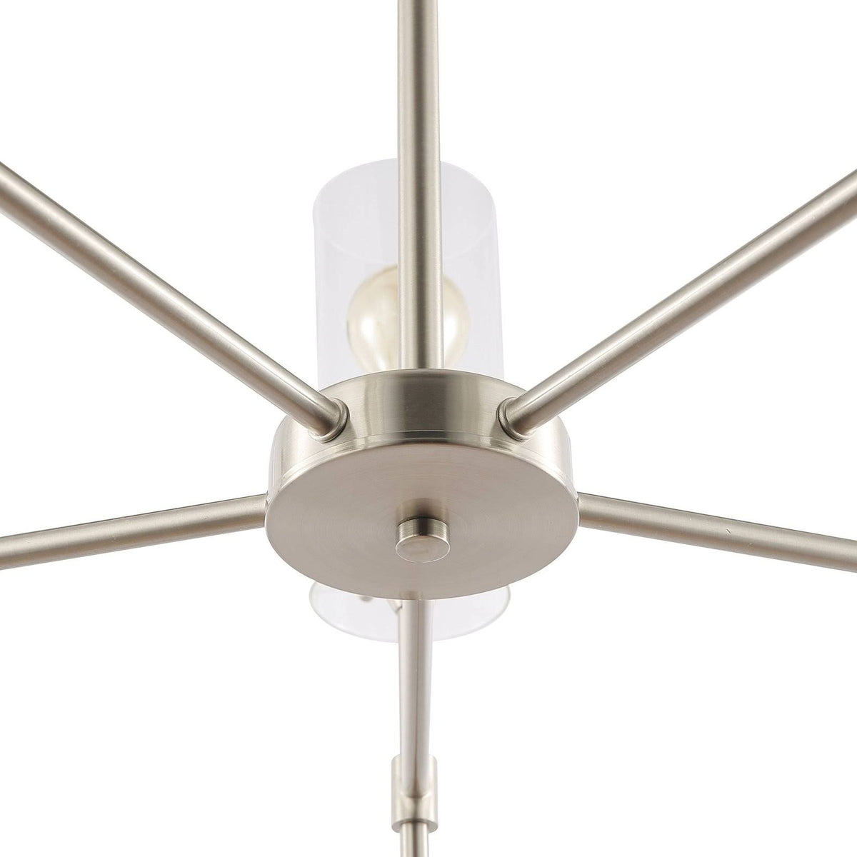 Satin Nickel 5-Light Chandelier Pendant with Clear Glass Shades U114
