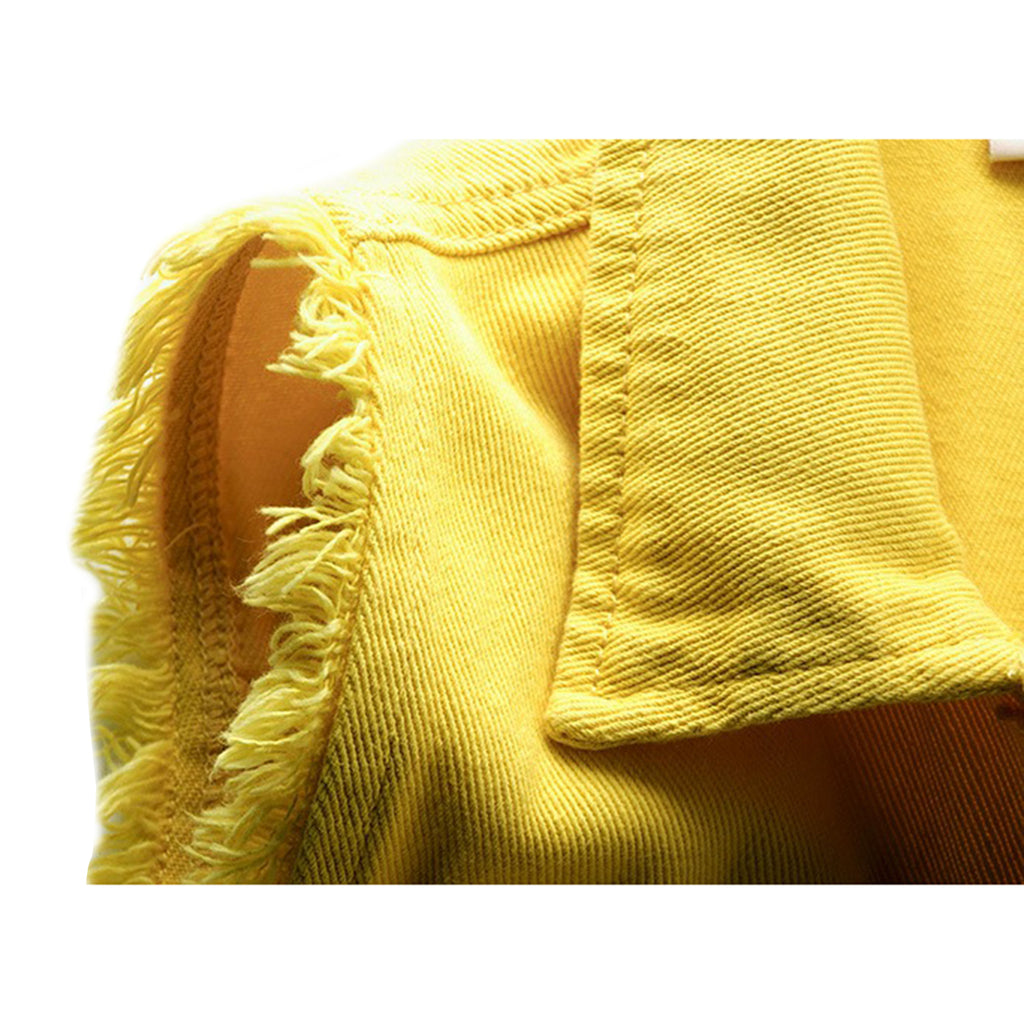Sleeveless Solid Color Denim Vest X3313