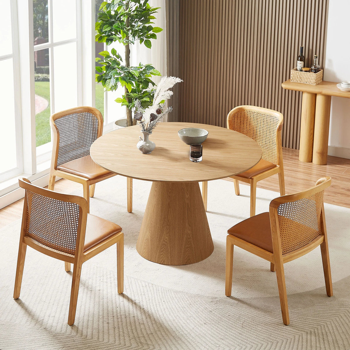 47.24'' Round Wooden Dining Table O8314