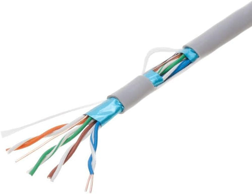 1000ft Cat5e White Solid 24AWG Shielded FTP Bulk Network Wire S638