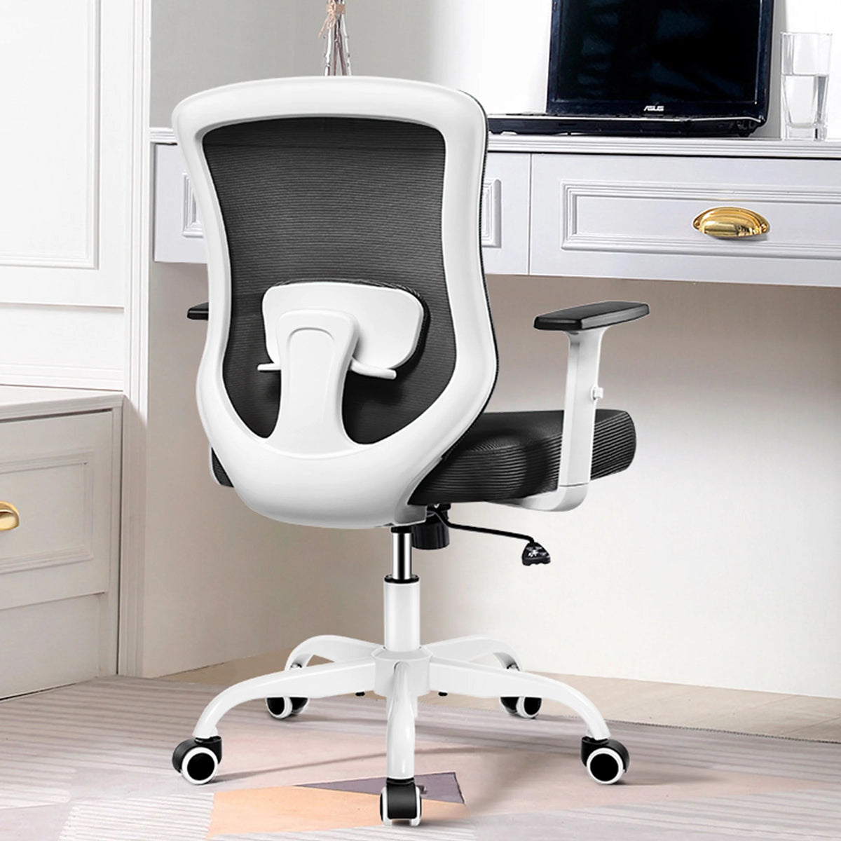 White Ergonomic Mesh Office Chair W8069