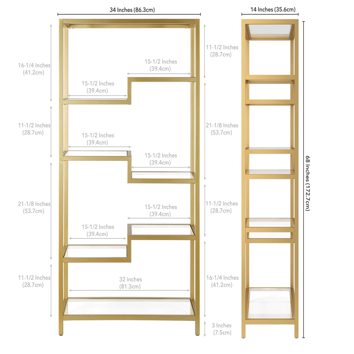 Contemporary Metal 4-Tier Bookcase G795987