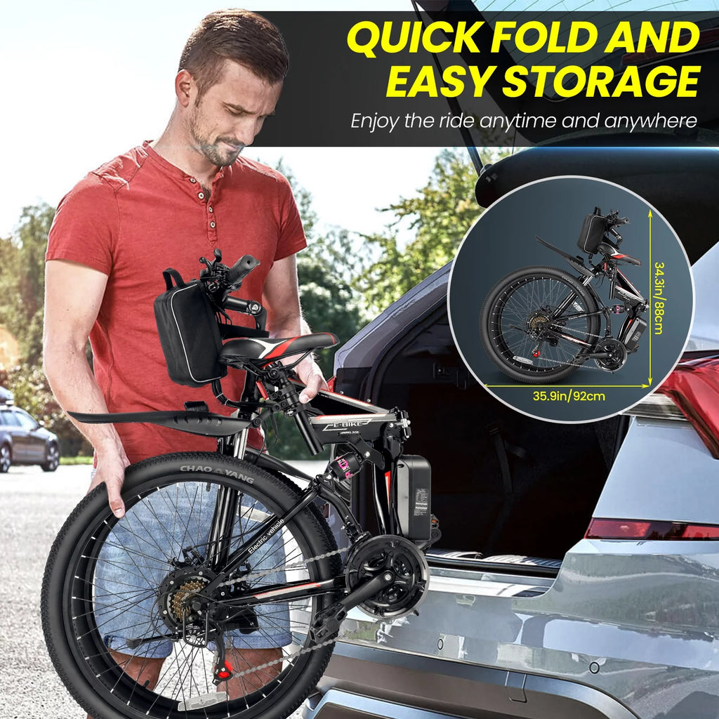 500W 26" Folding Electric Bicycle Q91272