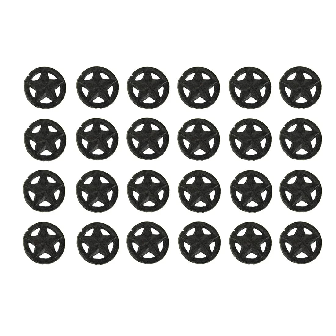 Brown Cast Iron Star Drawer Pulls Set of 24 B3611