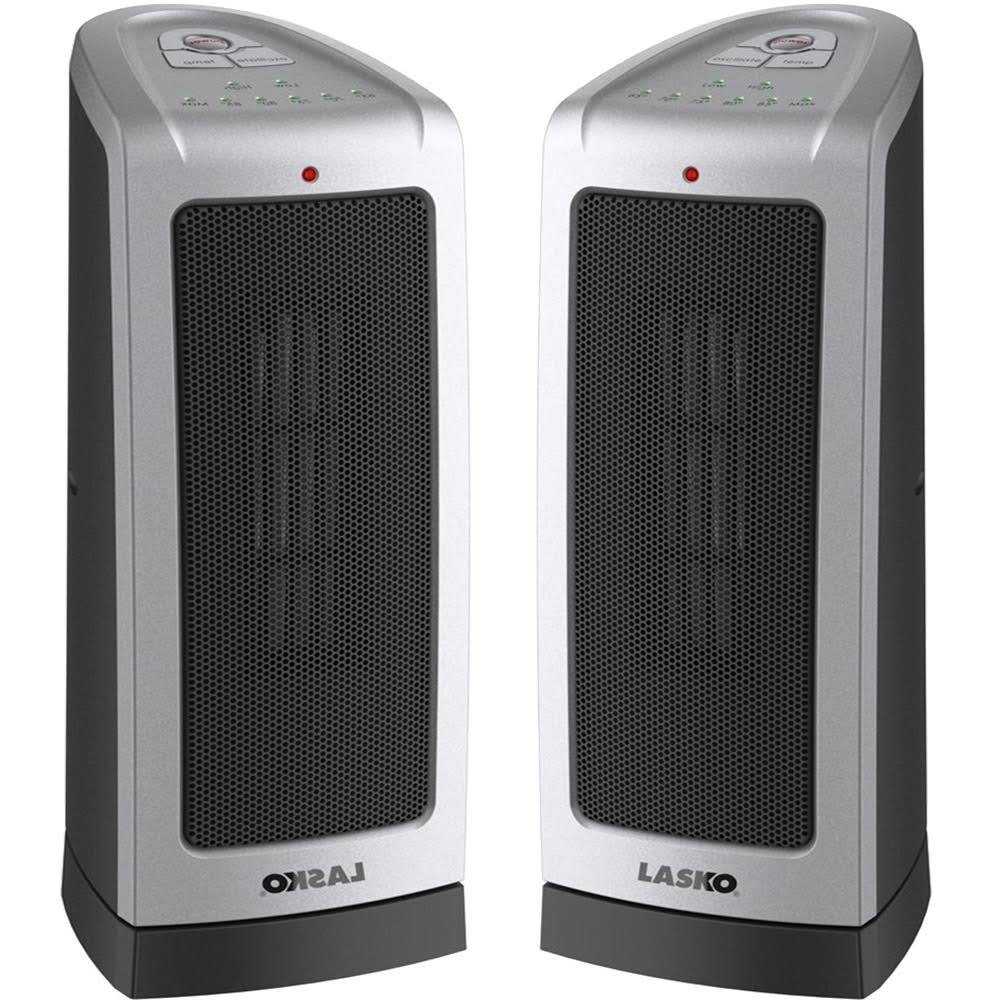 2-Pack Oscillating Ceramic Tower Heater with Electronic Thermostat, 1500W M124