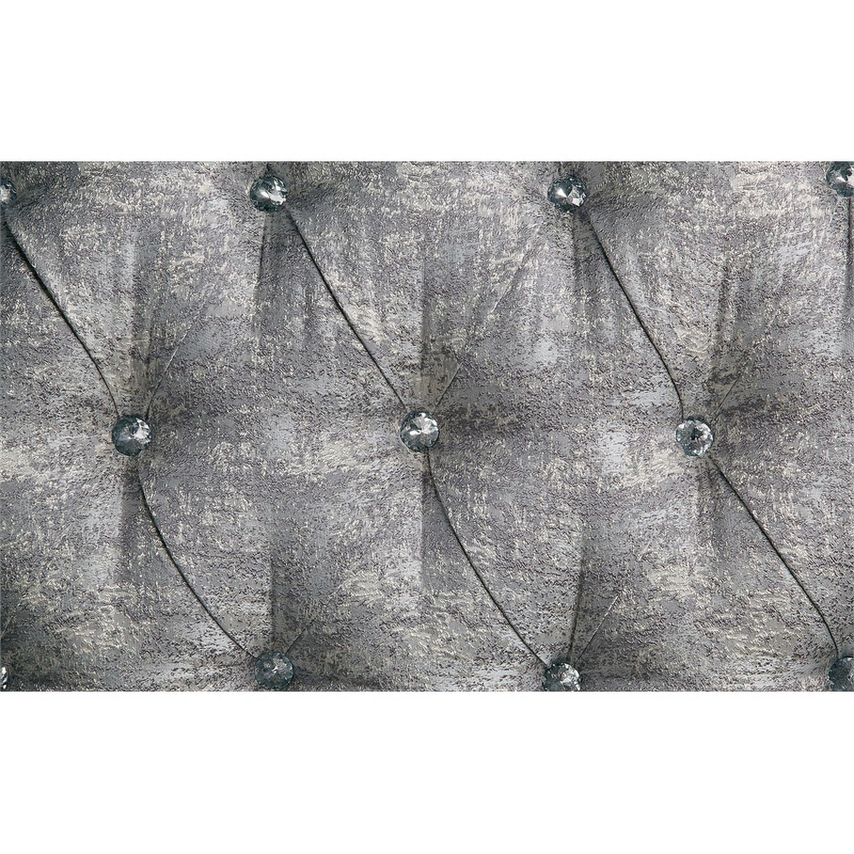 Tufted Fabric & Wood Sofa with 5 Pillows in Gray/Bronze Q135
