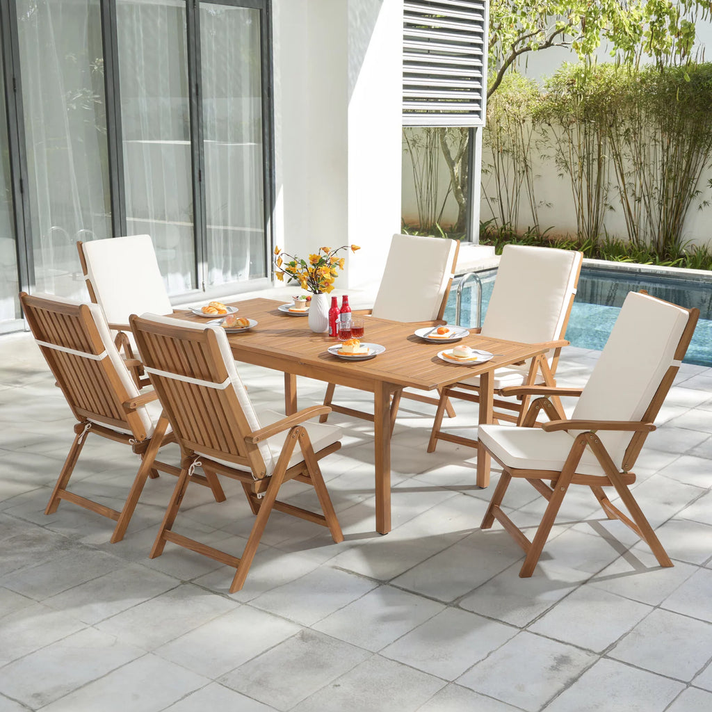 7 Piece Acacia Wood Patio Dining Set X825