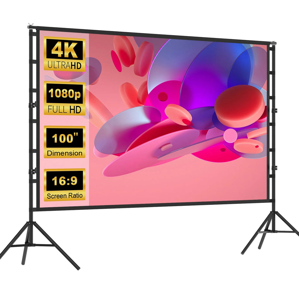 100 inch Portable Projector Screen with Stand F3612