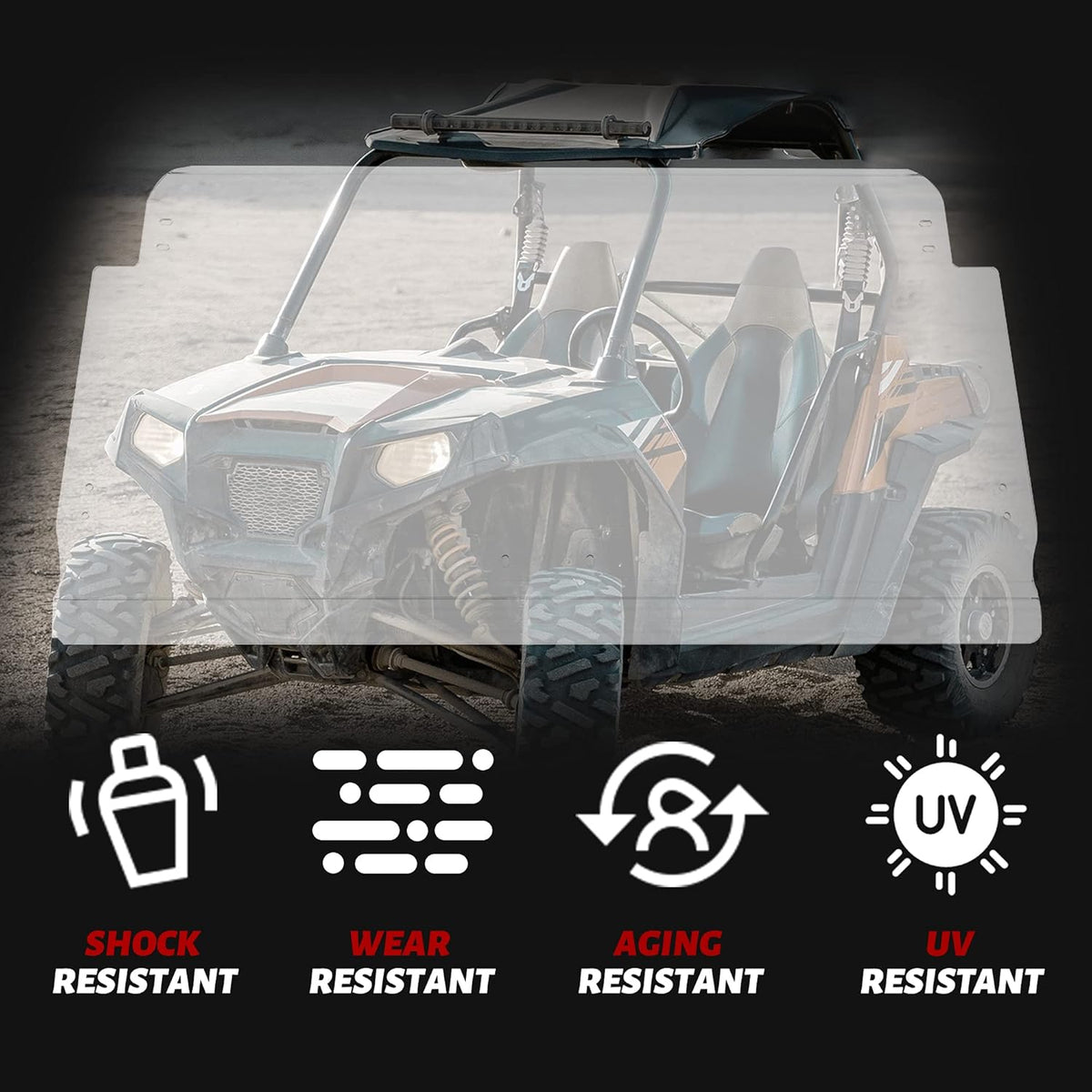 3-in-1 Full Clear Windscreen with Stretch Bracket O86270