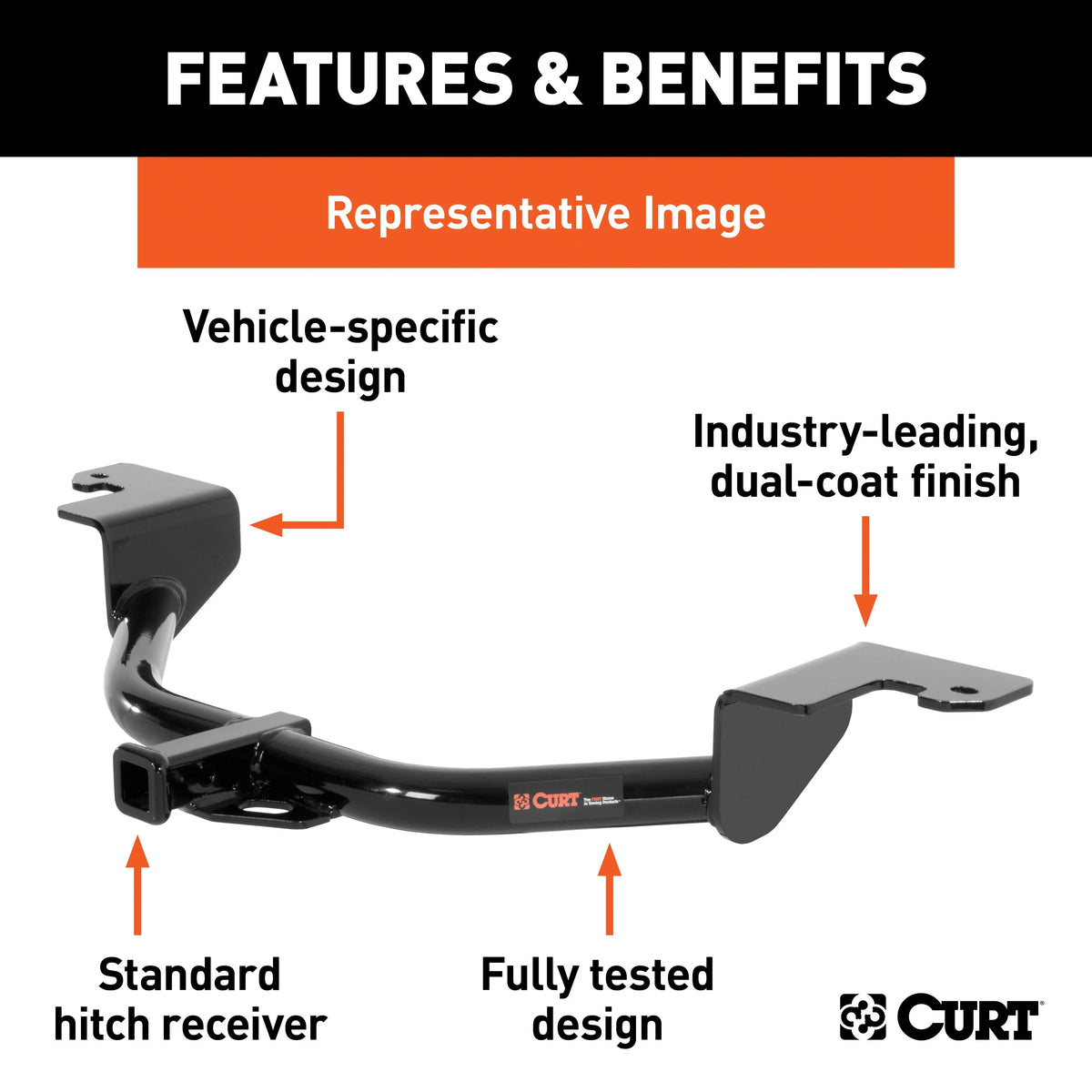 Class 2 Trailer Hitch with Installation Hardware, Pin & Clip E1037
