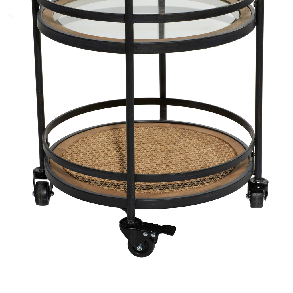 Brown Industrial Metal Bar Cart L55478