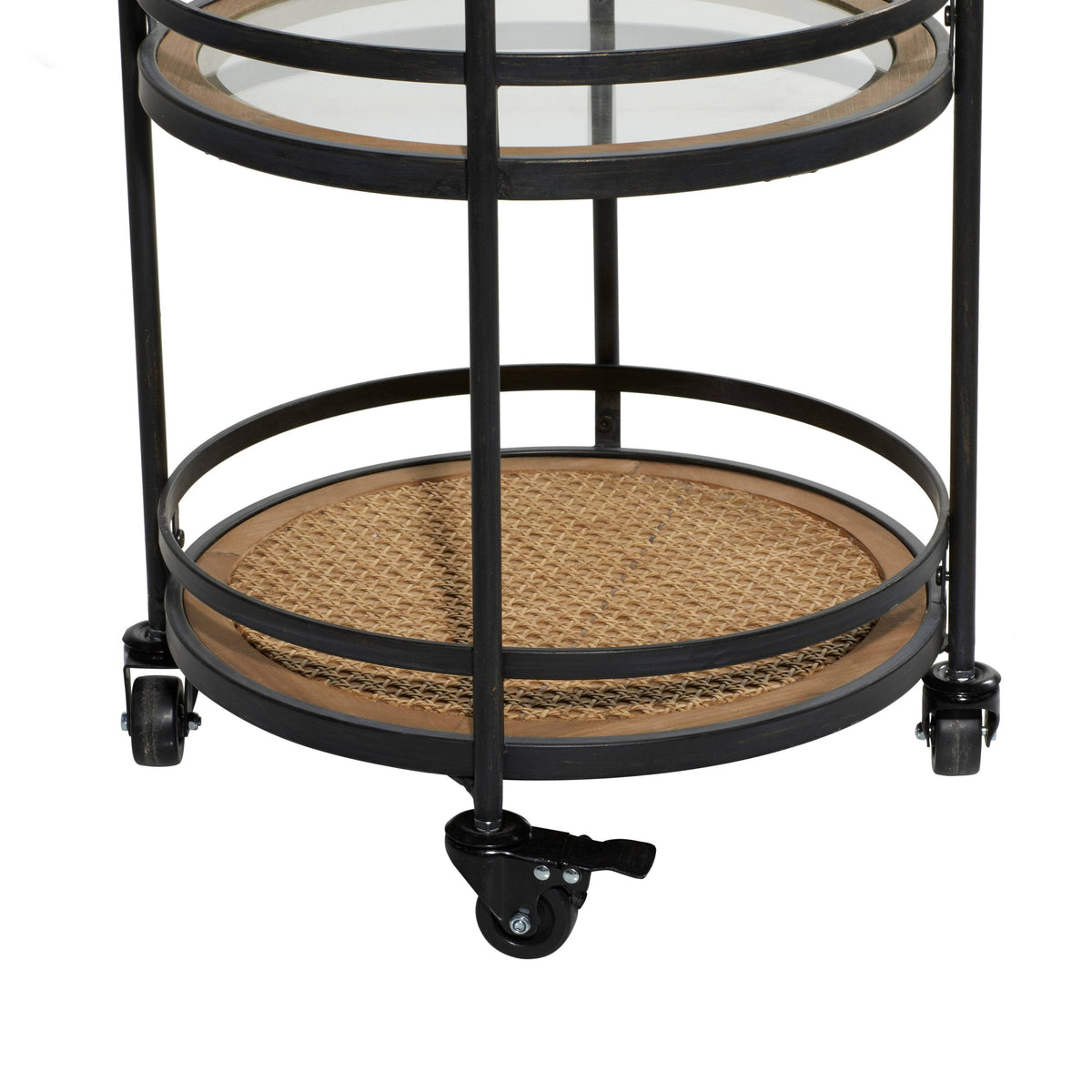Brown Industrial Metal Bar Cart L55478