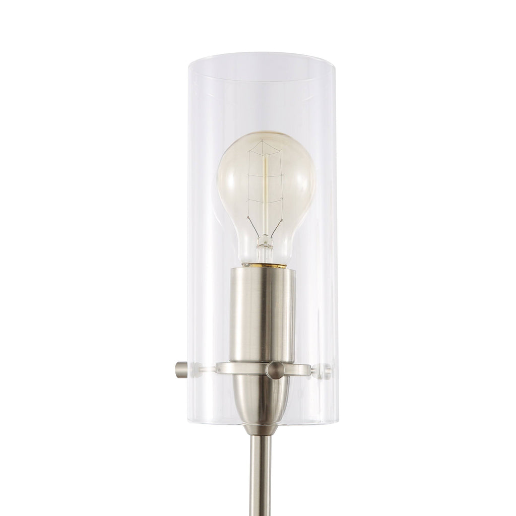 Satin Nickel 5-Light Chandelier Pendant with Clear Glass Shades U114