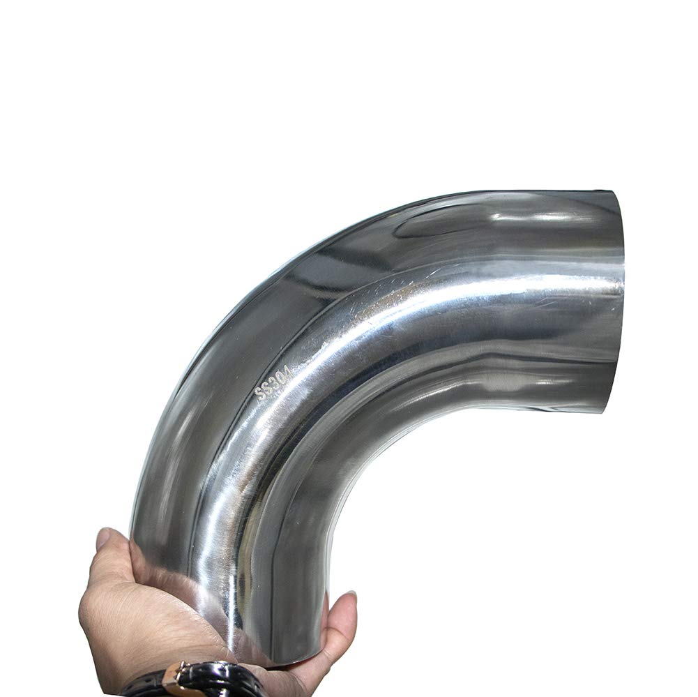 Stainless 4" 90 Degree Mandrel Bend Elbow 14GA .078" Wall 1.5" Leg SS304 Pack of 2 T82536