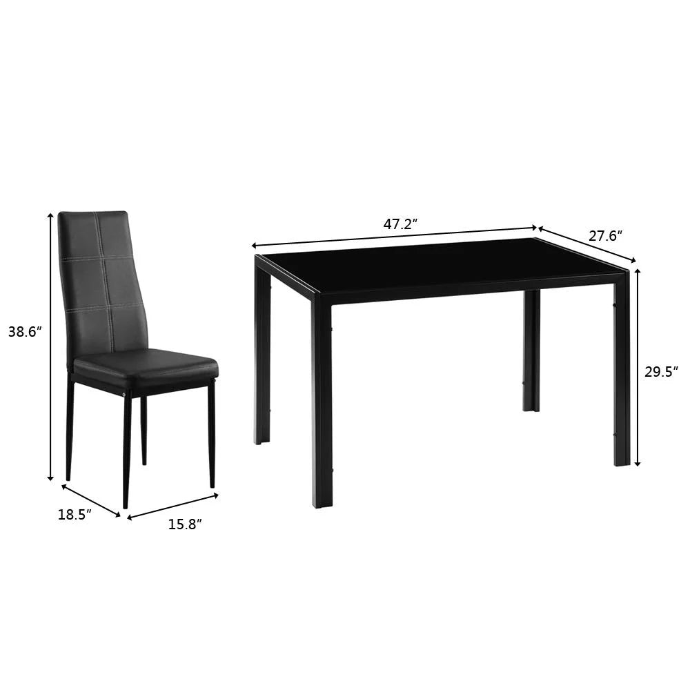 5 Piece Glass Dining Table Set P469920
