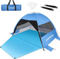 Blue Beach Tent with Extended Floor and 3 Mesh Roll Up Windows X535