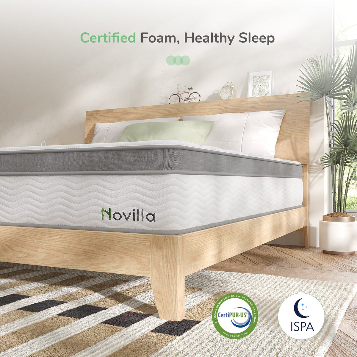 12" Gel Memory Foam Pocket Spring Hybrid Mattress, Queen Size G85397