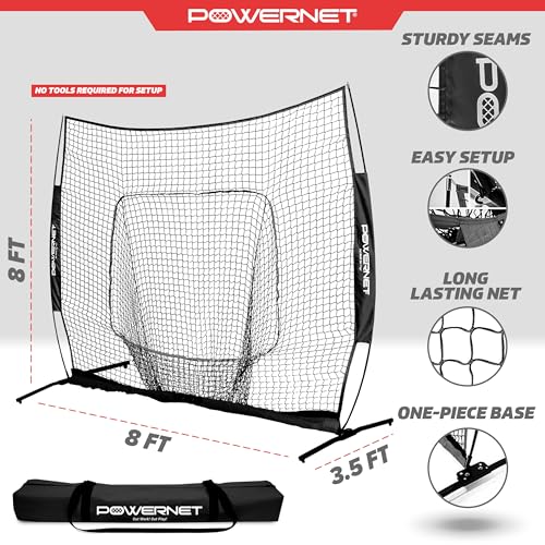 Portable Softball Baseball Training Net with Carrying Bag R908912