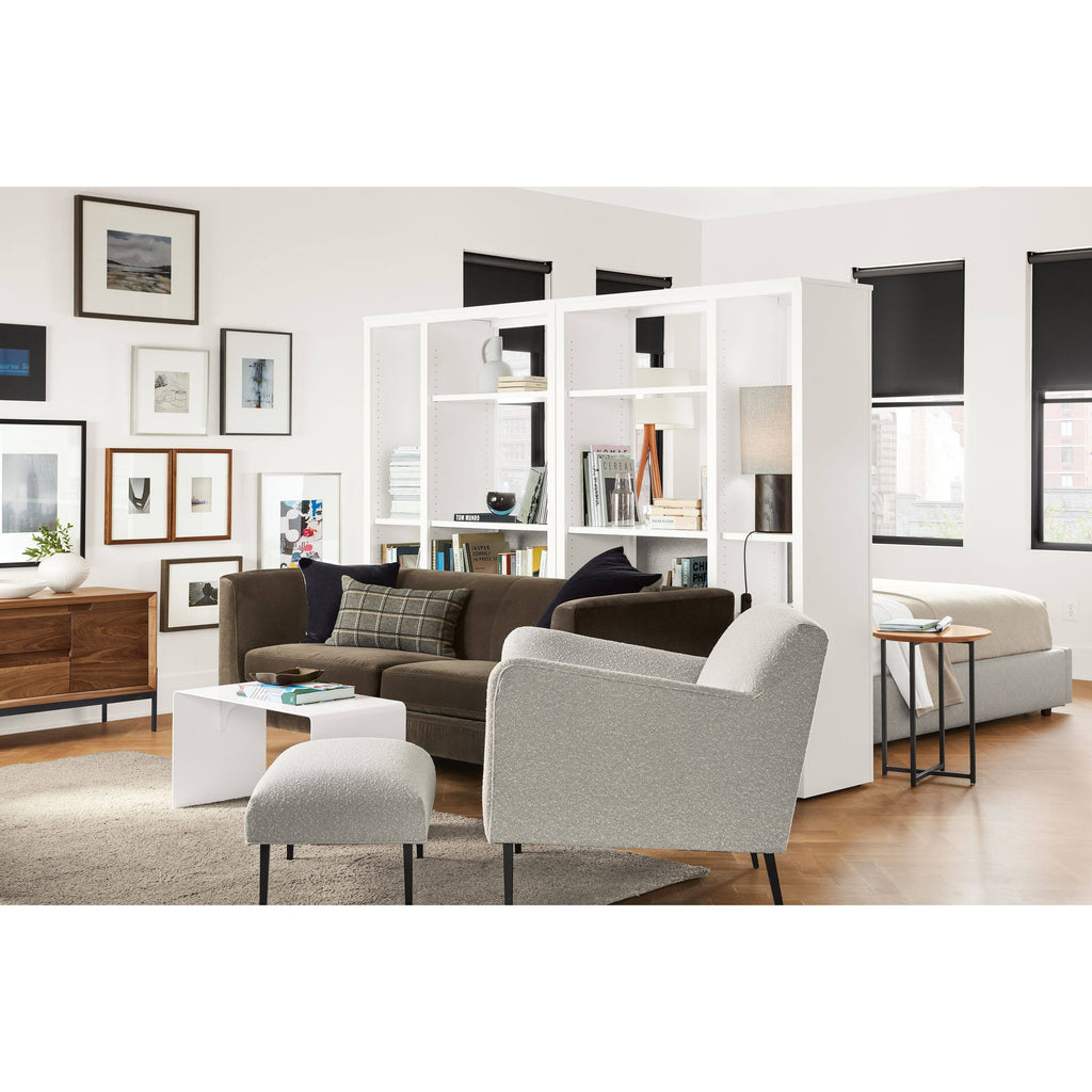 Modern Classic Round End Table with Recycled Natural Steel and Satin Etched Tempered Glass Top P8631