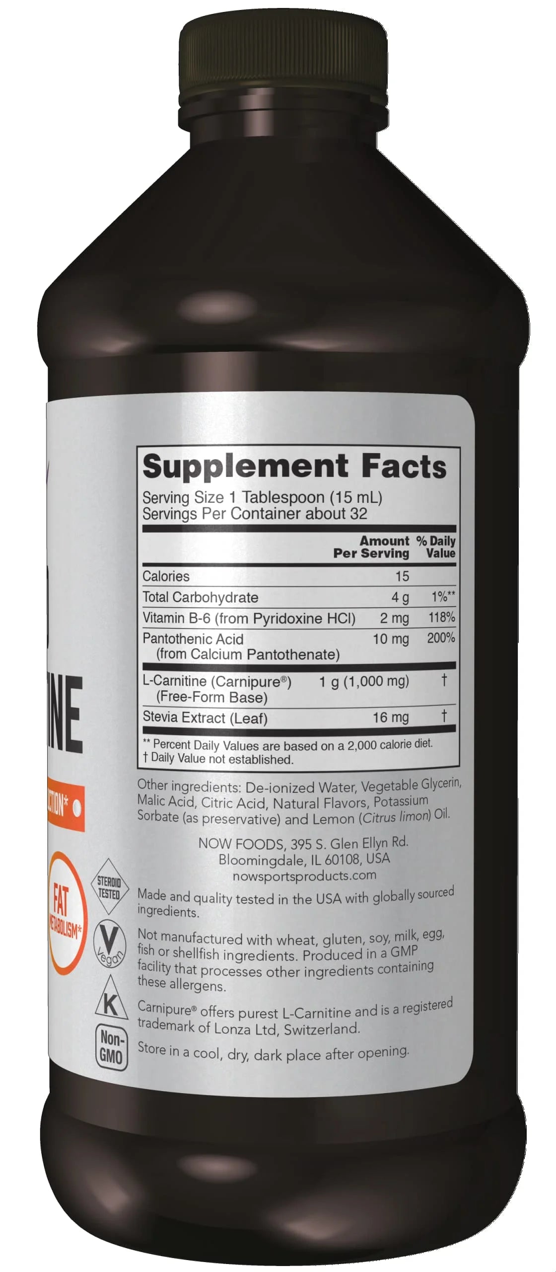L-Carnitine Liquid 1000 Mg Citrus 16-Ounce U62564
