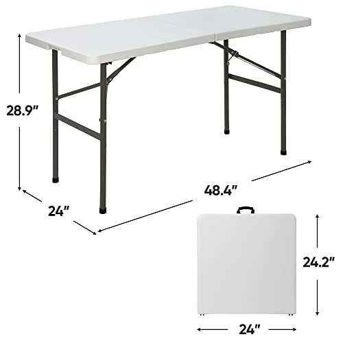6 ft White Plastic Folding Table with Steel Legs G30152