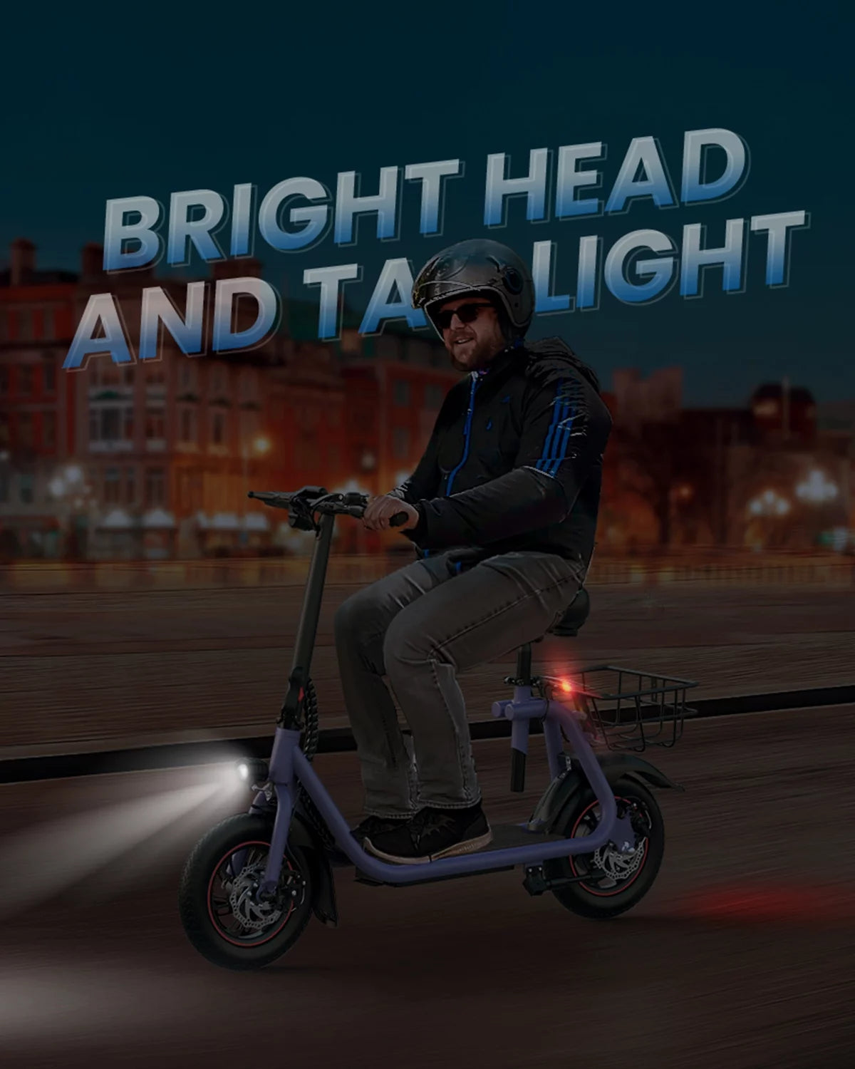 Electric Scooter with Seat, 450W Motor, 22 Miles Range, Folding, Black G7384