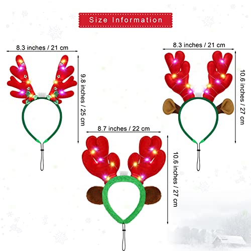 Light up Pet Christmas Headbands 3 Pieces T817018