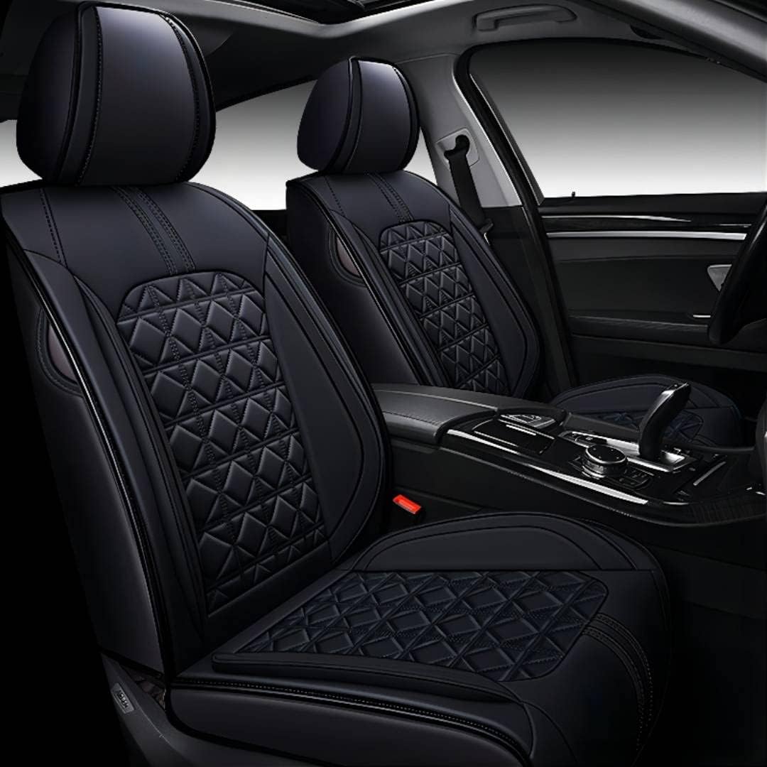 Black Synthetic Leather 5-Seater Full Set Seat Cover A978