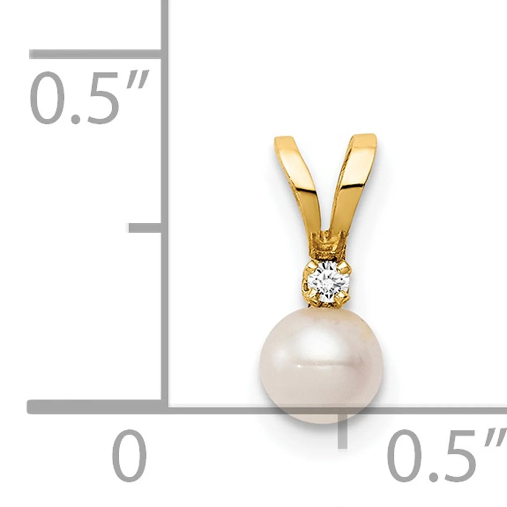 14K Yellow Gold Freshwater Cultured Pearl Pendant Necklace 16'' N3653