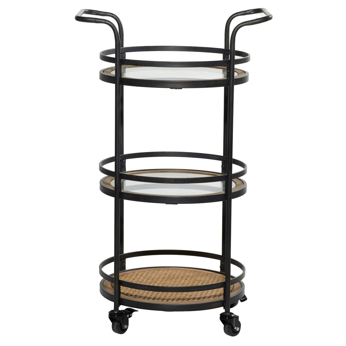 Brown Industrial Metal Bar Cart L55478