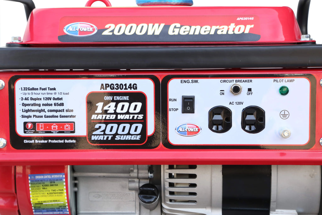 2000 Watt Portable Gas Powered Generator J98584
