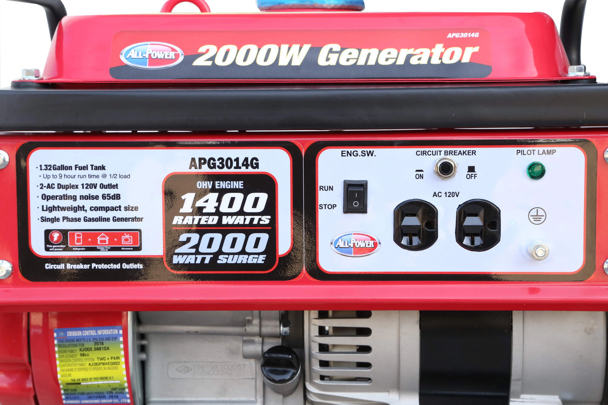 2000 Watt Portable Gas Powered Generator J98584