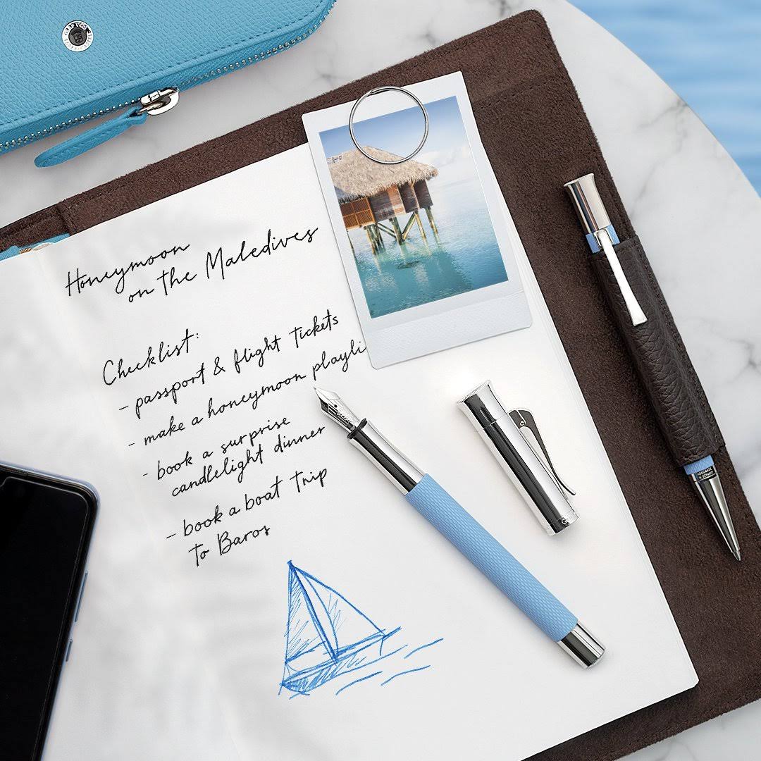Fountain Pen Guilloche Gulf Blue - Fine B2458