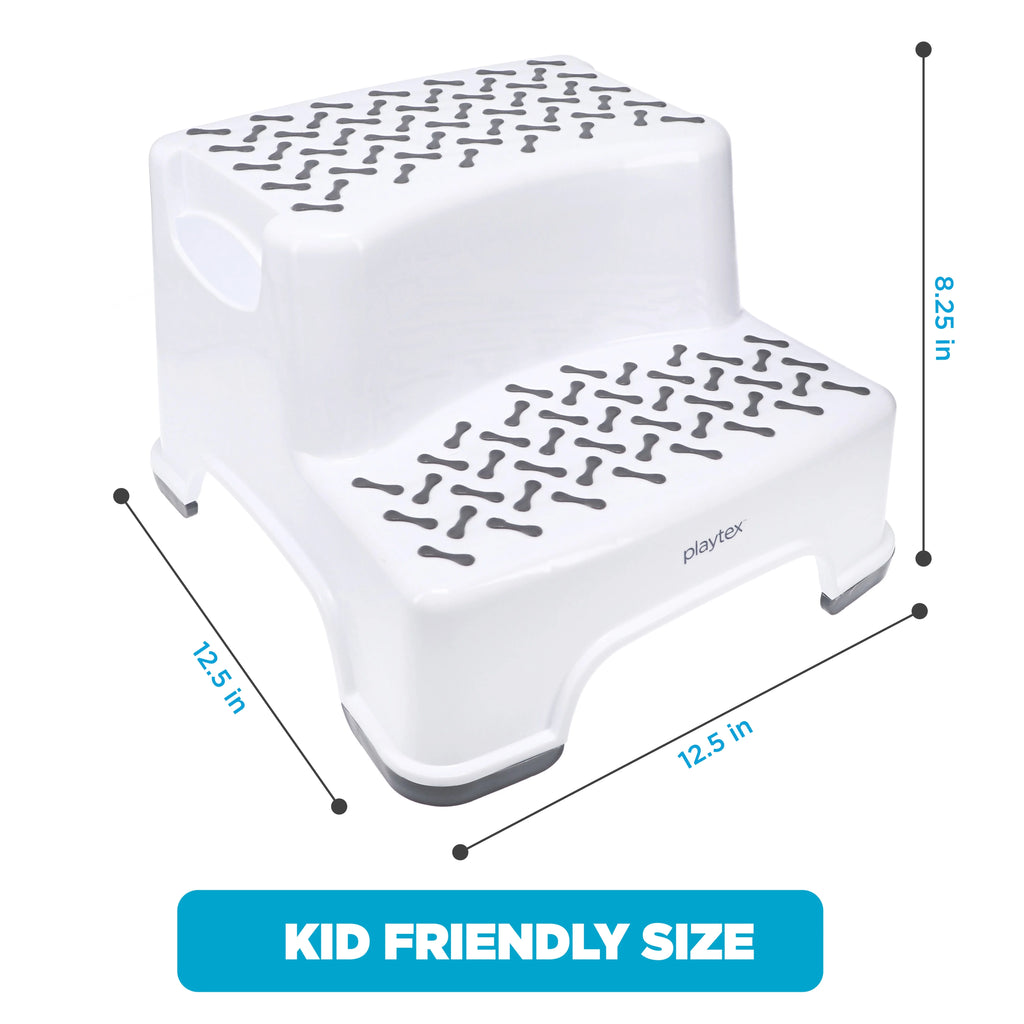 White 2-Tier Plastic Step Stool R1143