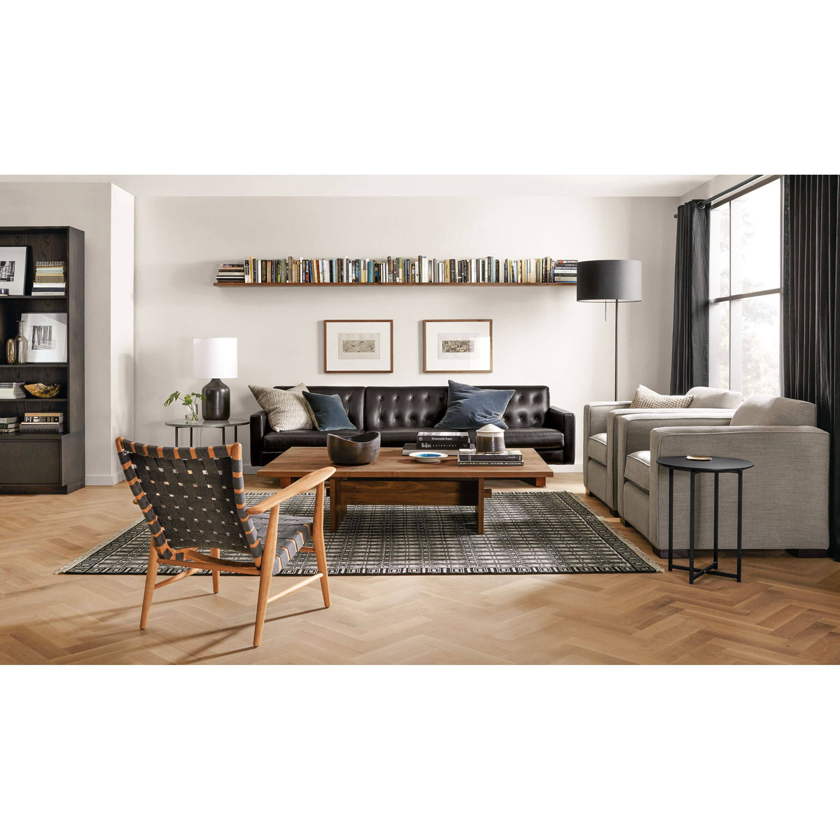 Modern Classic Round End Table with Recycled Natural Steel and Satin Etched Tempered Glass Top P8631
