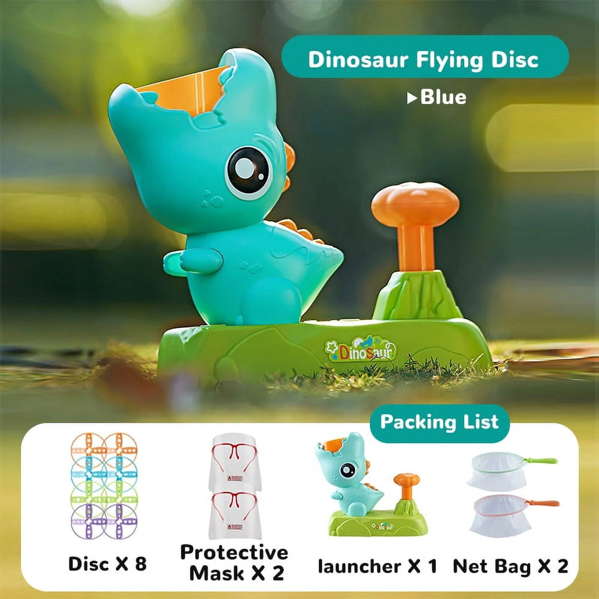Flying Disc Launcher Outdoor Toy Green X329235