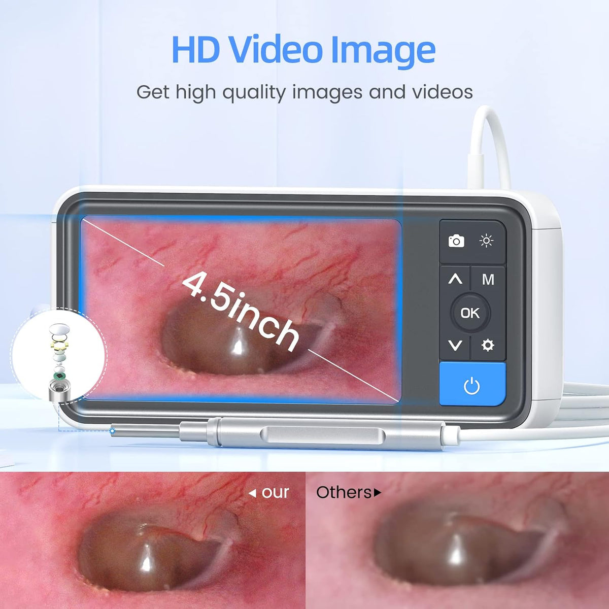 1080P HD Ear Wax Removal Otoscope with IPS Screen and 32G Card S1097